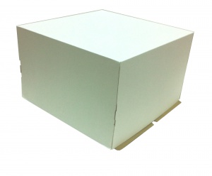 Коробка картон для торта 1-8кг белый/бурый D15-40см 400*400*290 крышка+дно /25