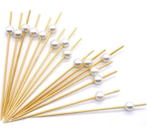 12cm-White-Pearl-Wood-Material-Bamboo-Dessert-Food-Picks
