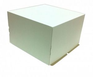 Коробка картон для торта 1-5кг белый/бурый D15-30см крышки+дно /25